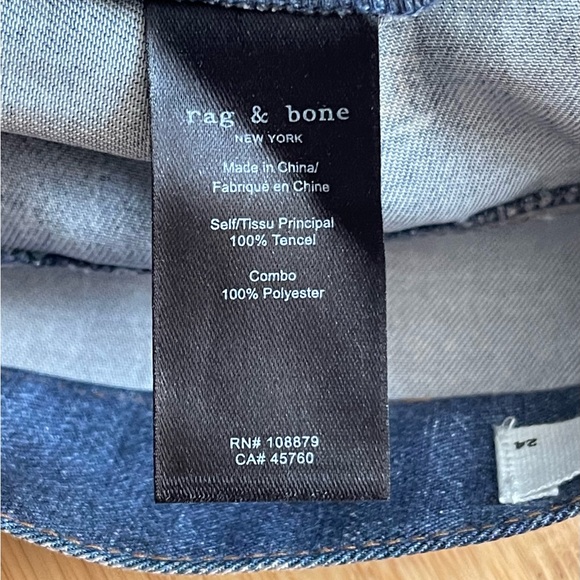 rag & bone Liquid Miramar Printed Faux Jeans Tencel Wide Leg Pants Relaxed - Picture 3 of 9